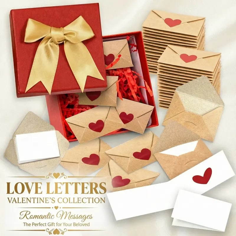 💌DIY Love Notes Box - Mini Blank Cards & Envelopes for Him/Her💕