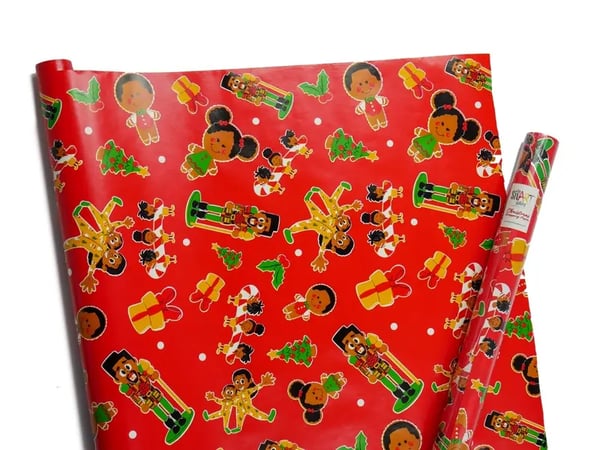 🔥LAST DAY 50% OFF - 🎅🏾Black Santa Christmas Gift Wrap Multipack - Set of 3 Rolls